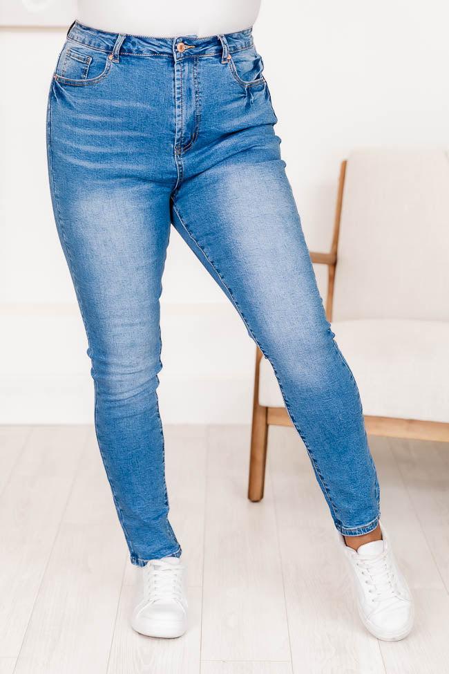 Blaire Medium Wash Ultra High Rise Skinny Jeans FINAL SALE Product Image