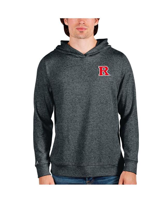 Antigua Mens Heathered Charcoal Rutgers Scarlet Knights Absolute Pullover Hoodie Product Image