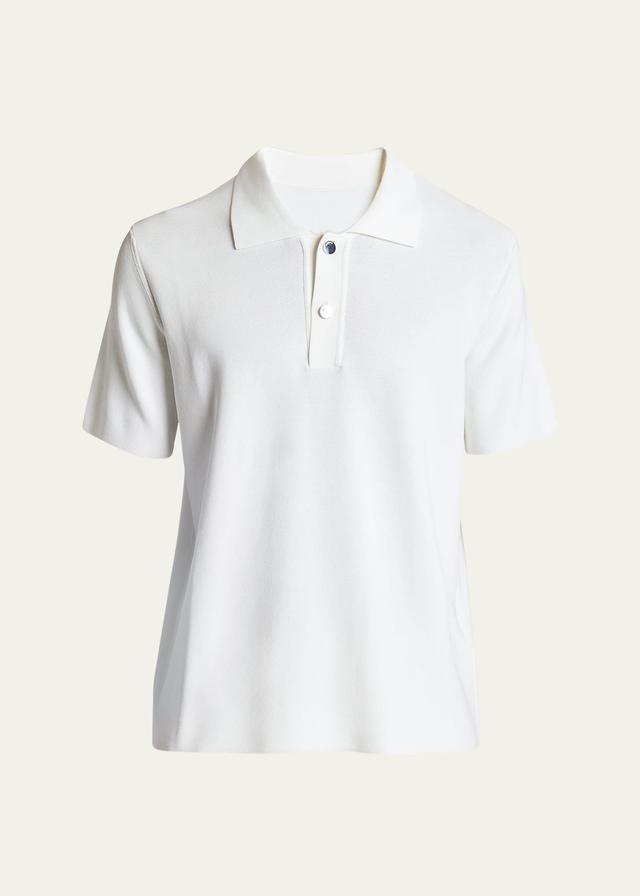 Mens Mesh Knit Polo Shirt Product Image