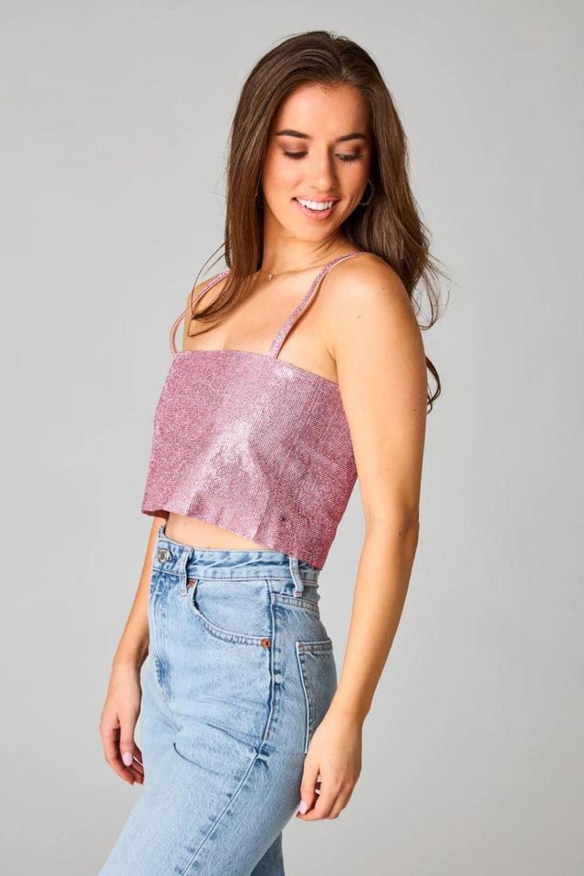 "Girly Girl" Rhinestone Crop Top Female Product Image