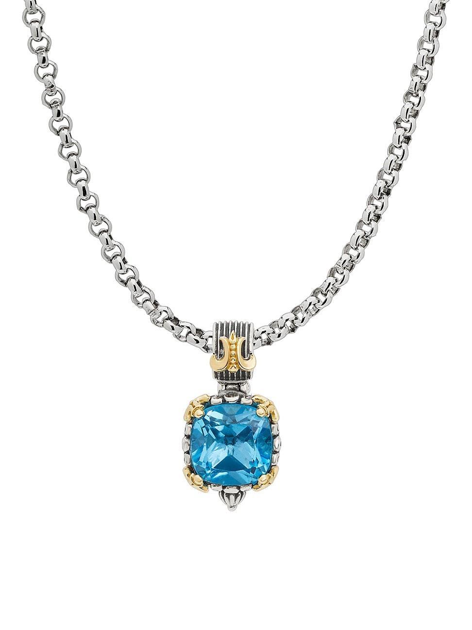 Womens Delos 2.0 Utopia 18K Gold, Sterling Silver & Blue Topaz Pendant Product Image