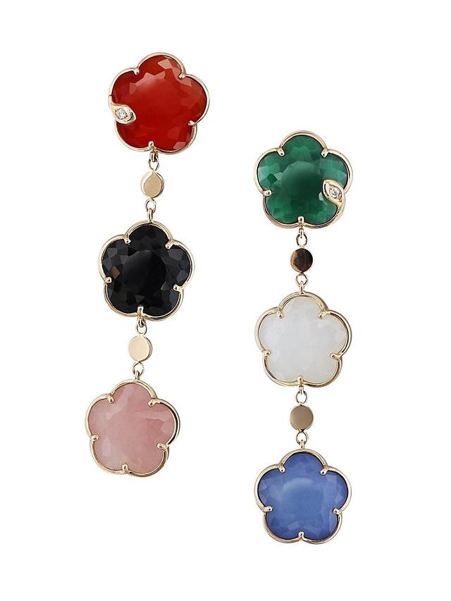 Womens Petit Joli 18K Rose Gold & Multi-Gemstone Drop Earrings Product Image