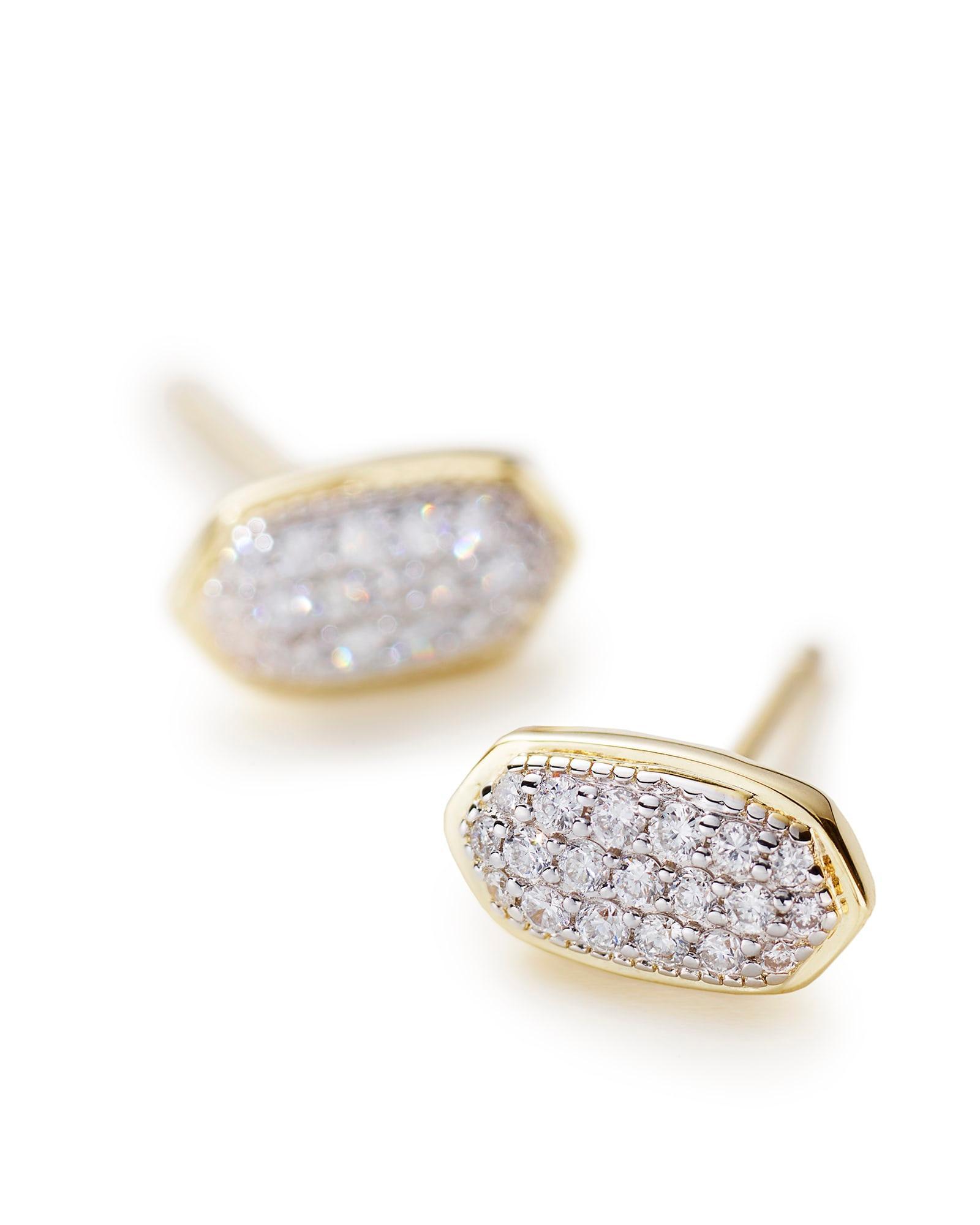 Amelee Earrings in Pave Diamond and 14k Rose Gold Product Image