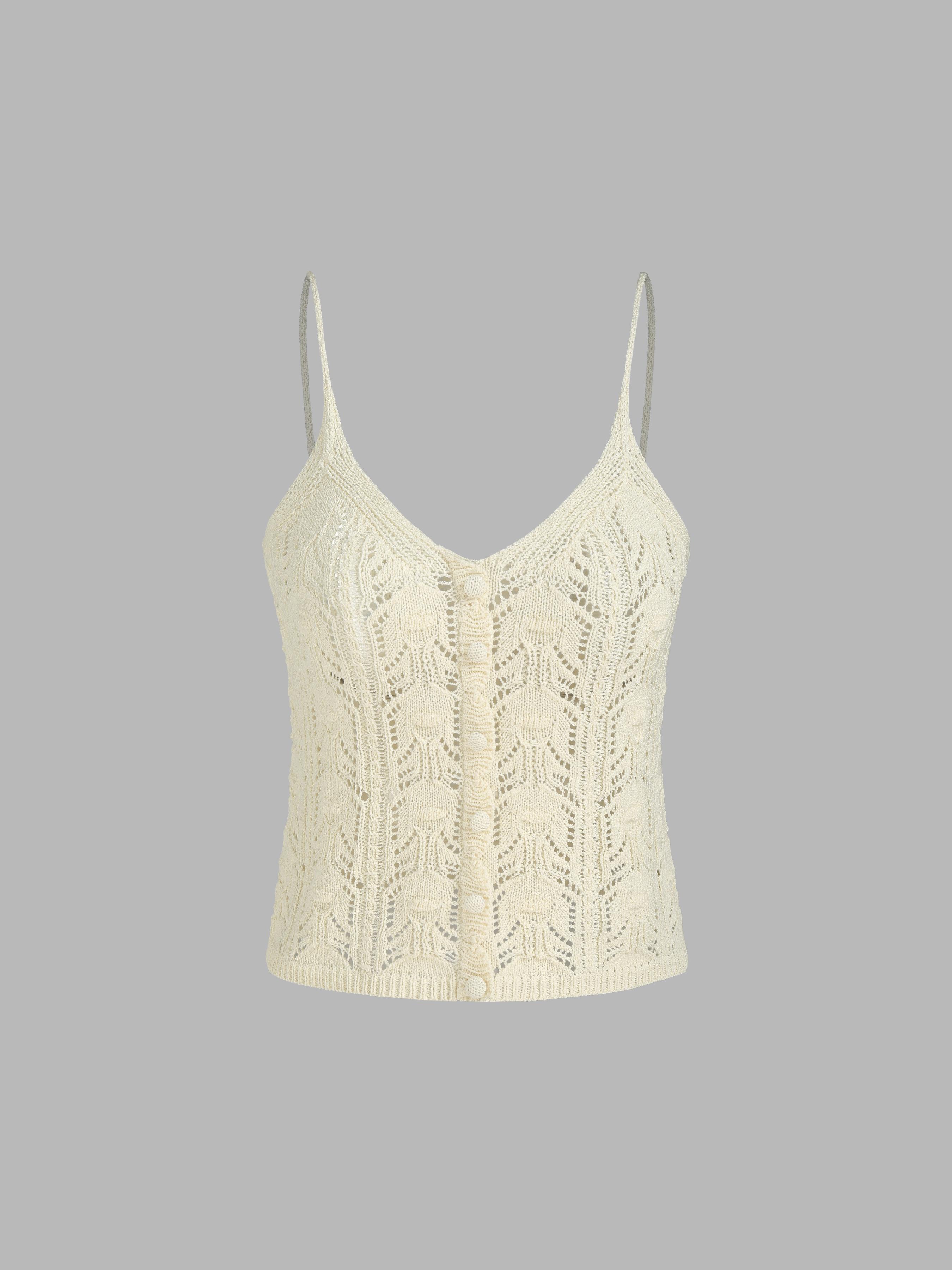 Knit V-neck Solid Crop Cami Top Product Image