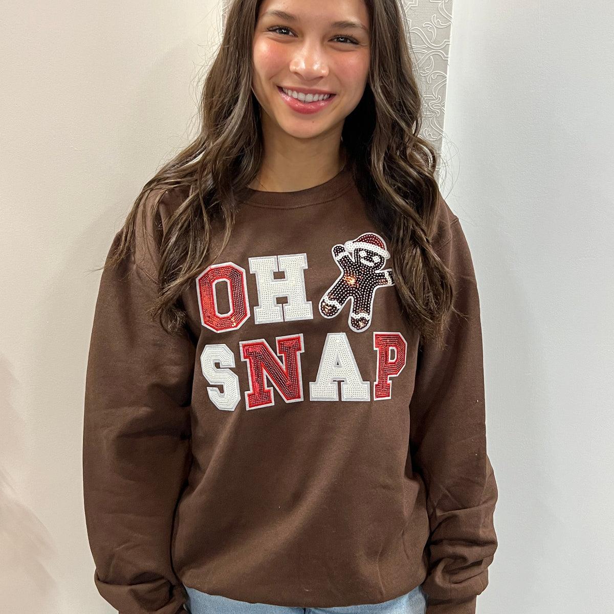 Oh Snap Sequin Christmas Graphic Sweatshirt Unisex Product Image