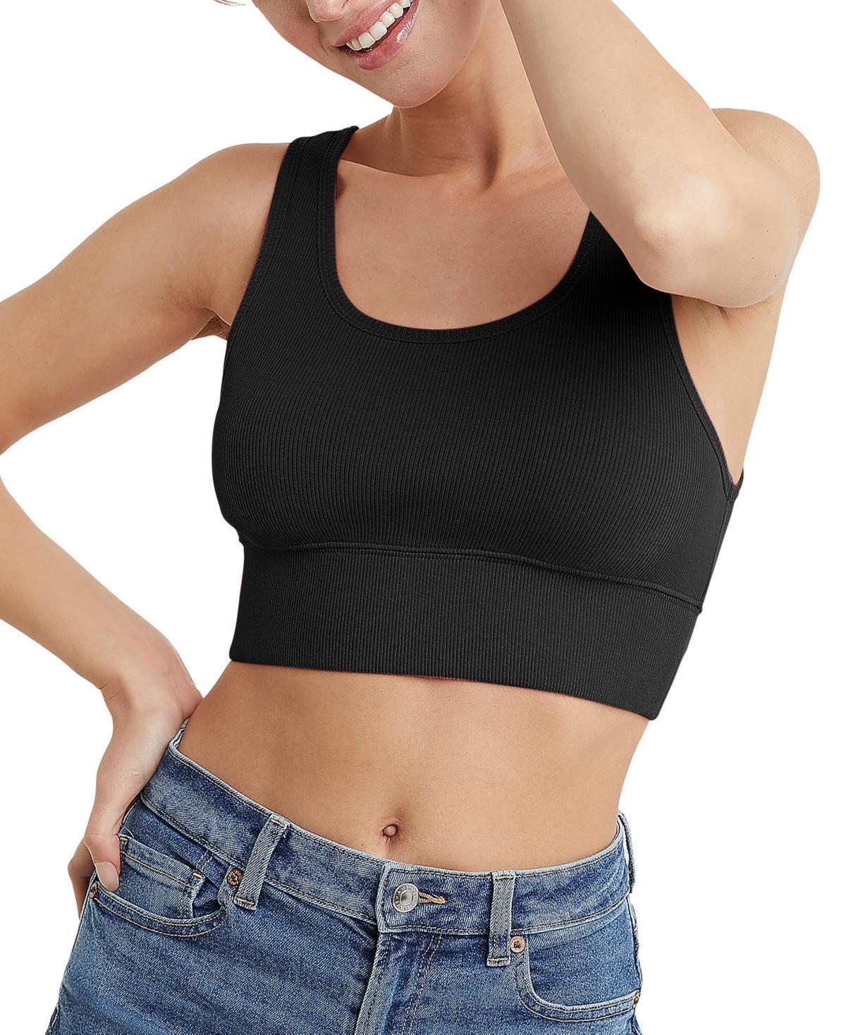 Hanes Womens Originals Cozywear Ribbed Longline Bralette OG116 Product Image