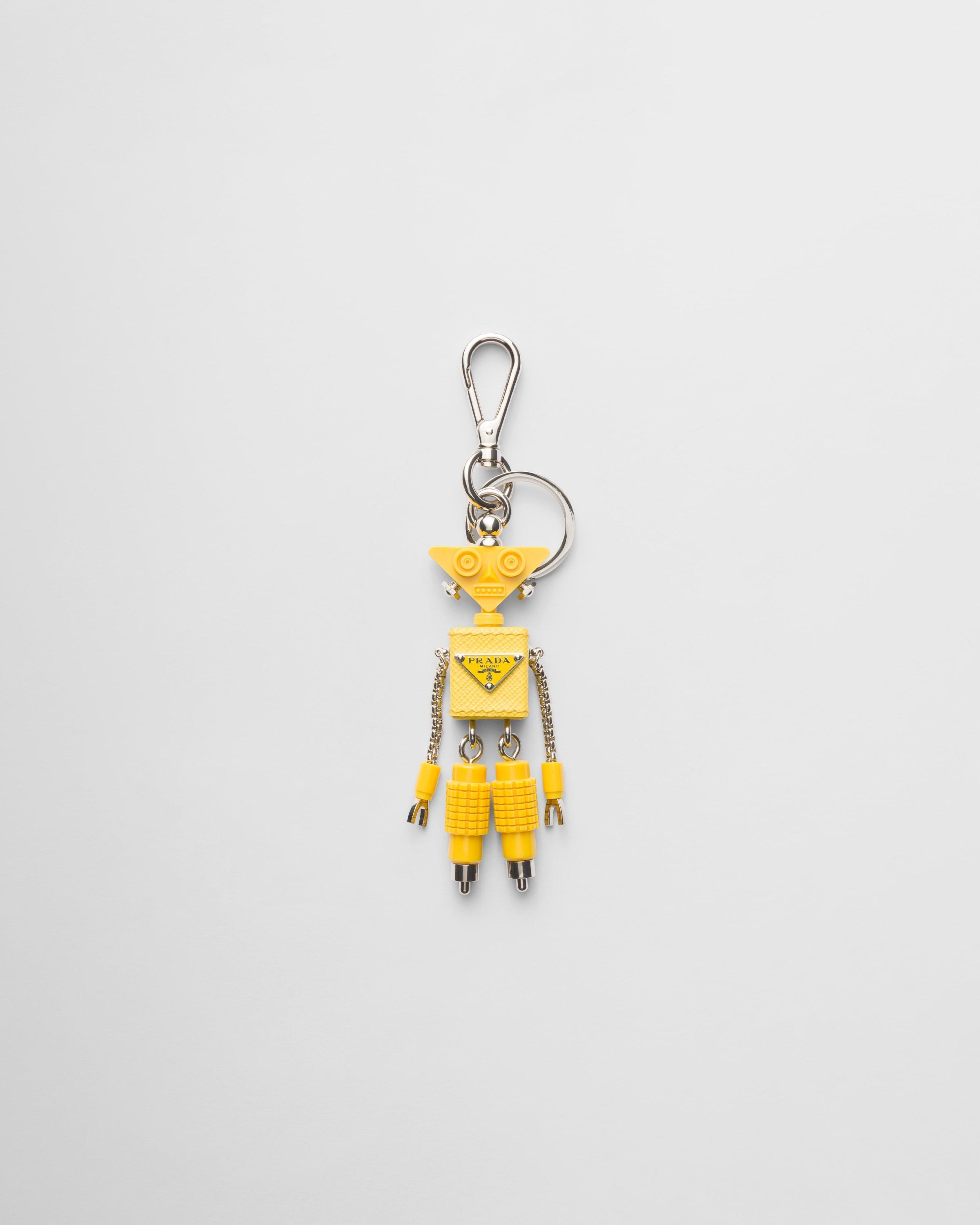 Robot Saffiano leather bag charm Product Image