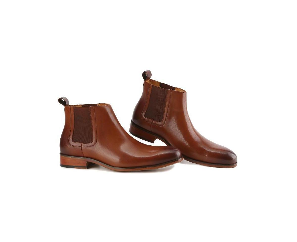 Gino Vitale Mens Handcrafted Genuine Leather Pull-On Chelsea Gore Dress Boot Product Image