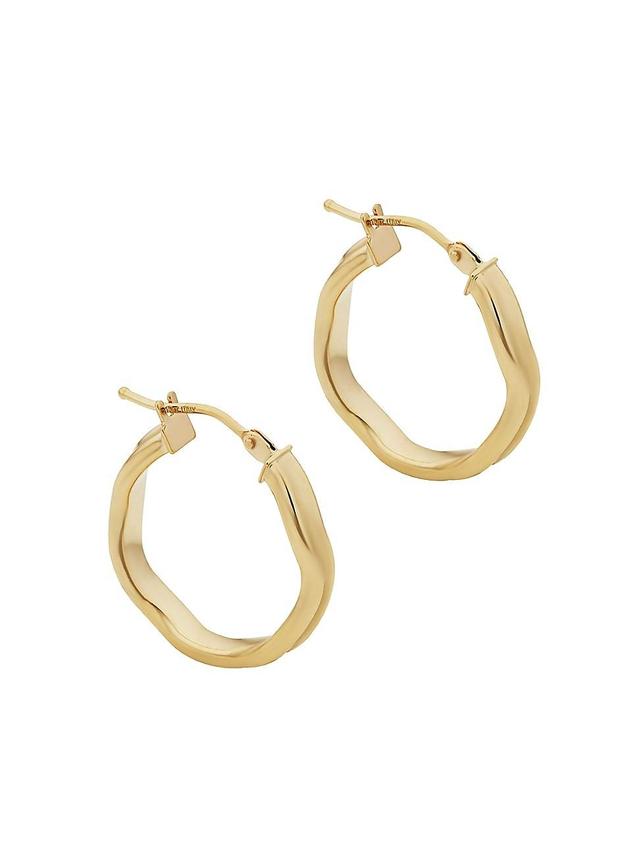 Womens 14K Yellow Solid Gold Wavemaker Hoops Product Image