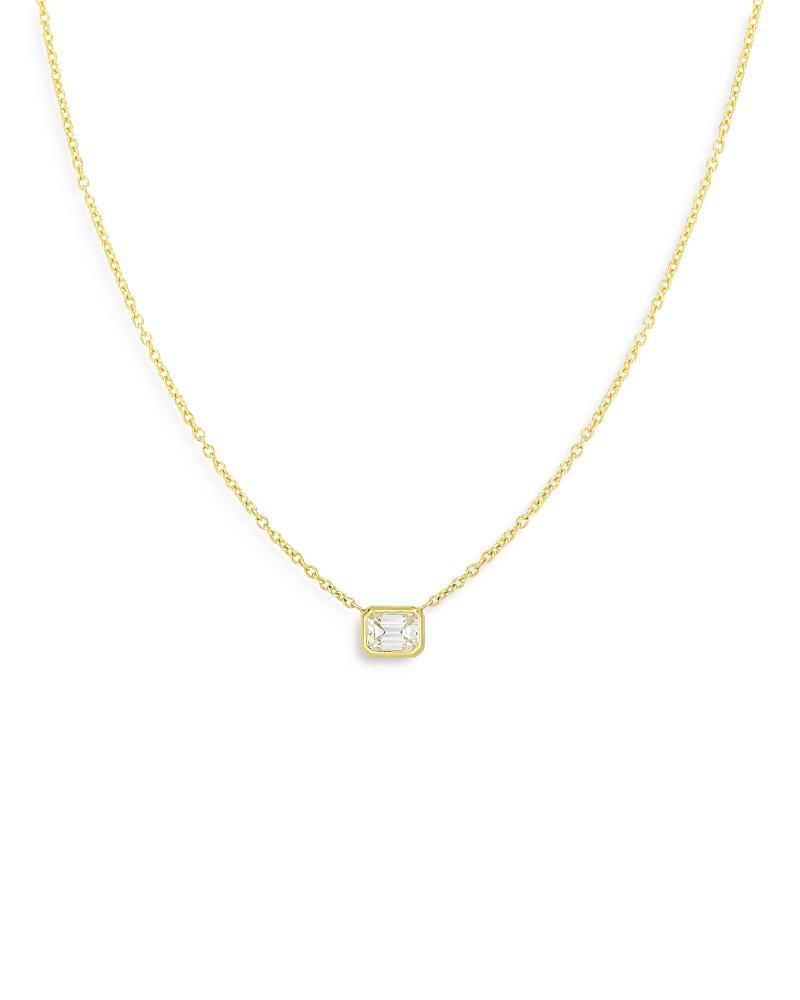 Womens Tiny Treasures 18K Yellow Gold & Emerald-Cut Diamond Pendant Necklace - Yellow Gold Product Image