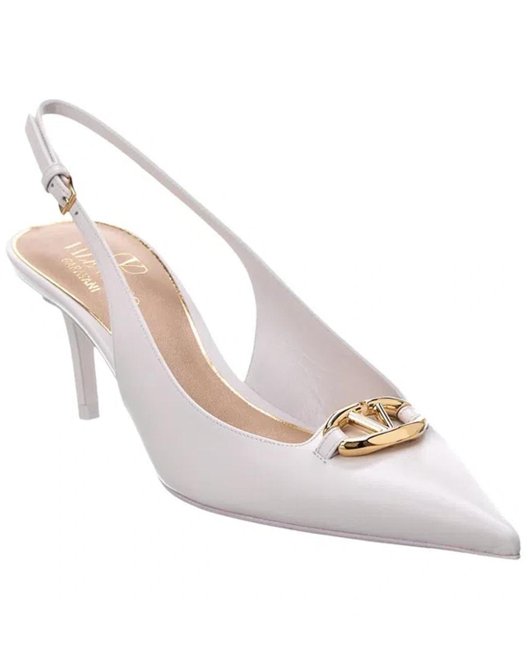 Valentino Vlogo 60 Leather Slingback Pump In White Product Image