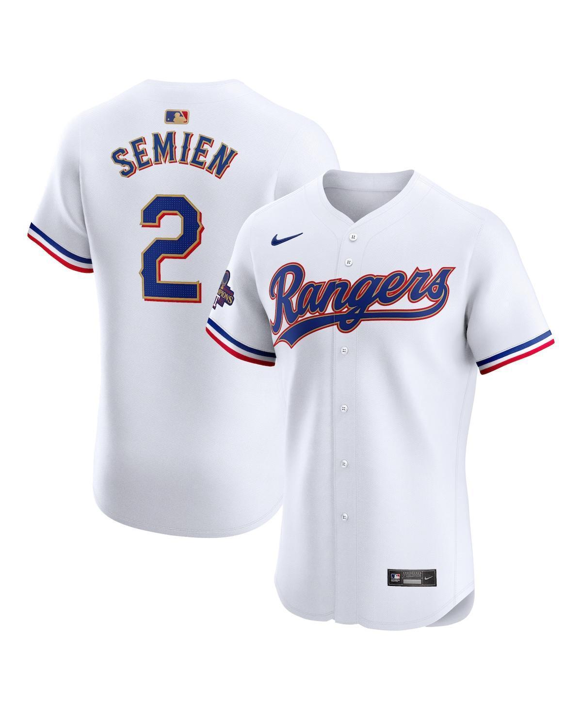 Nike Mens Marcus Semien White Texas Rangers 2024 Gold Collection Elite Player Jersey - White Product Image