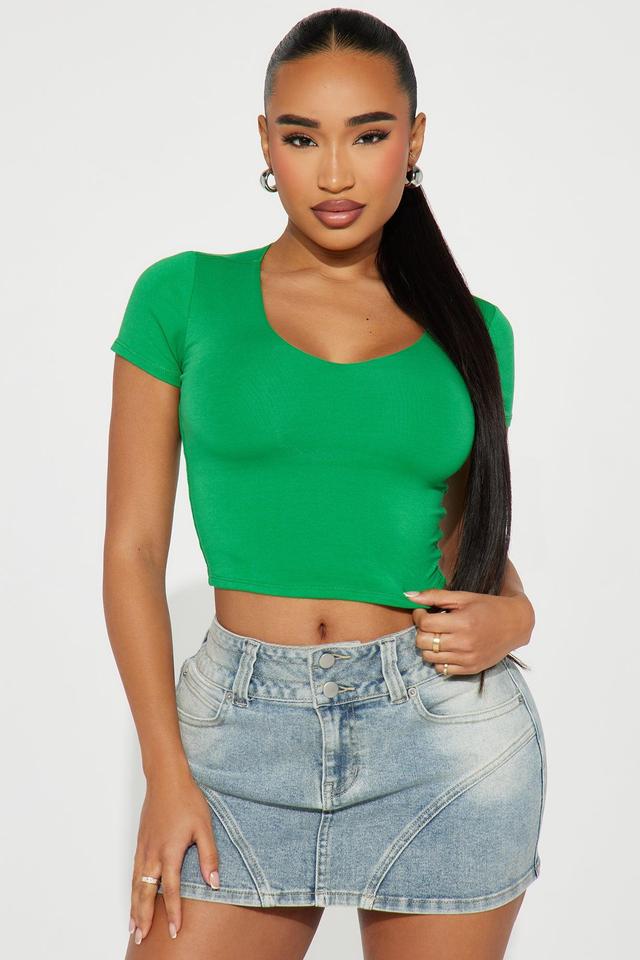 Venus V-Neck Double Layered Tee - Green Product Image