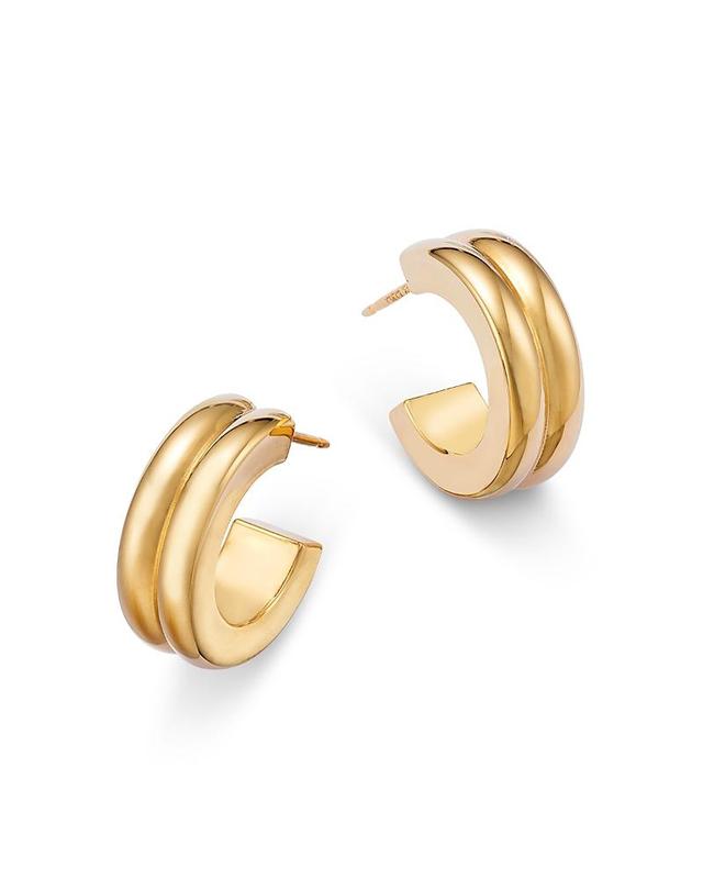 Bloomingdales Polished Double Square Edge Huggie Hoop Earrings in 14K Yellow Gold Product Image