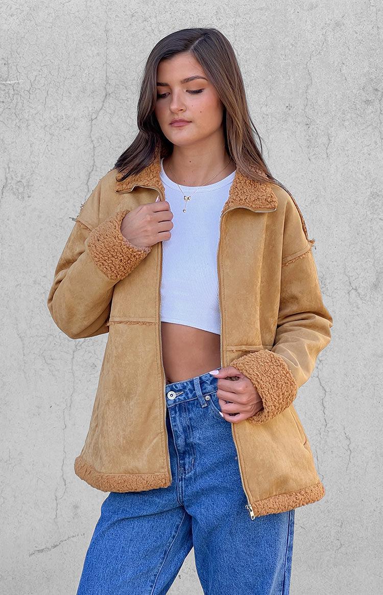 Willow Brown Suede Fur Jacket Product Image