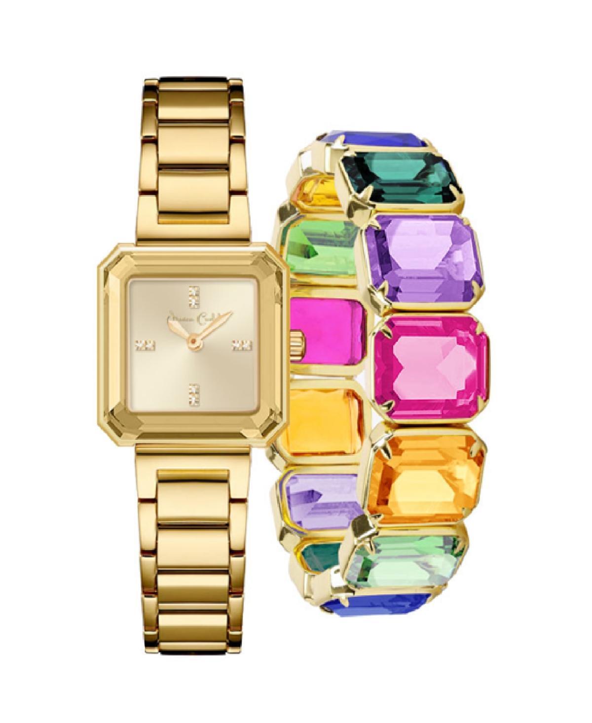 Jessica Carlyle Womens Quartz Gold-Tone Alloy Watch 26mm Gift Set - Shiny Gold Product Image