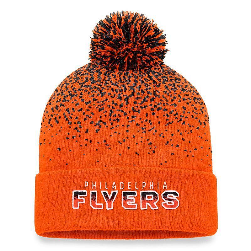 Mens Fanatics Branded Orange Philadelphia Flyers Iconic Gradient Cuffed Knit Hat with Pom Product Image