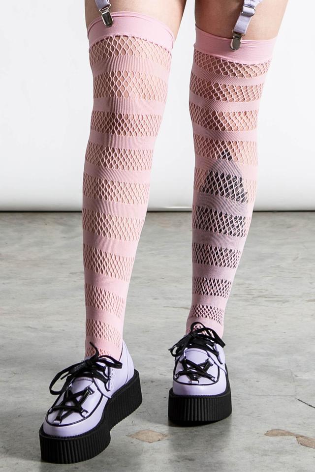 Shena Fishnet Stockings [PASTEL PINK] Female Product Image