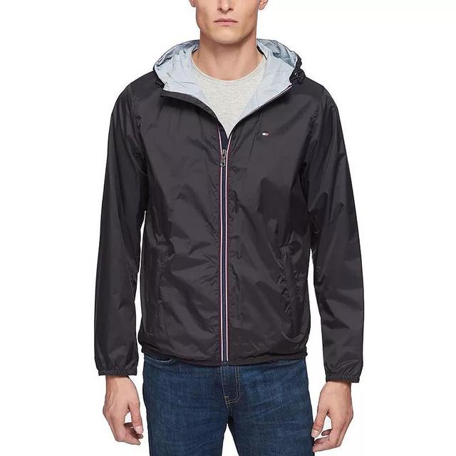 Mens Tommy Hilfiger Hooded Nylon Rain Slicker Jacket Product Image