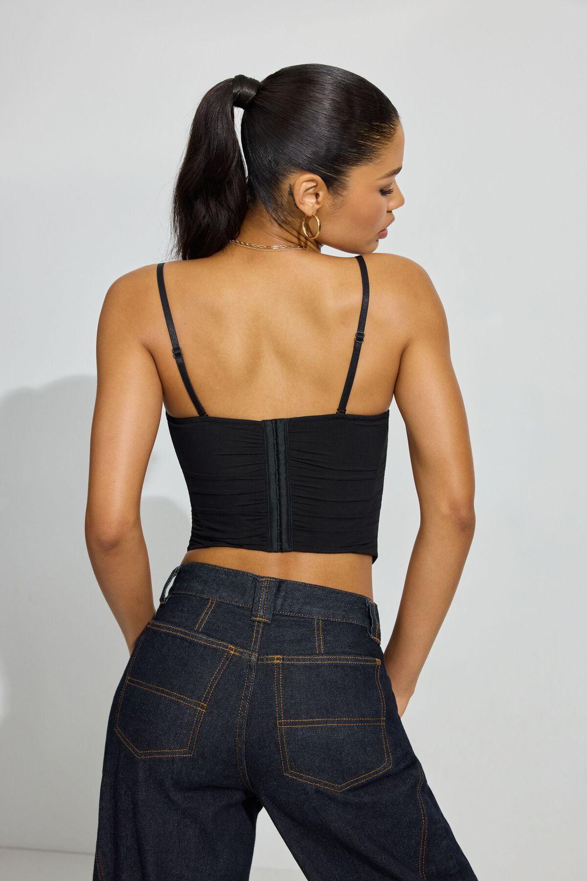 Draped Mesh Bustier Product Image