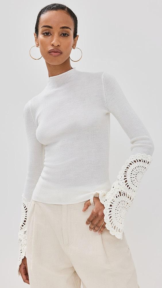 Aje Mosaic Crochet Detail Knit Top | Shopbop Product Image