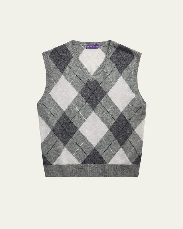 Mens Argyle Cashmere Sweater Vest Product Image