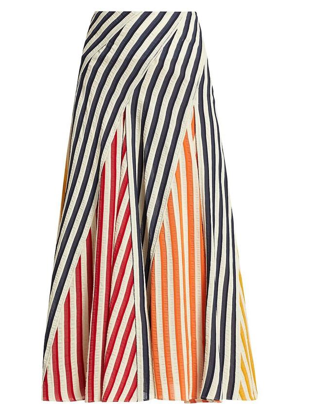 Womens Swivel Stripe Maxi Skirt Product Image