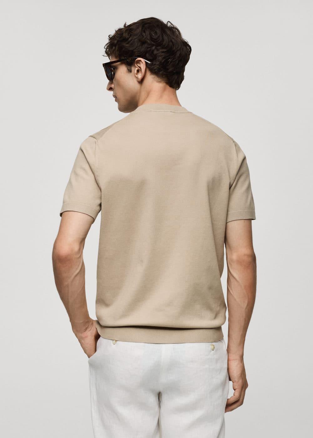 MANGO MAN - Fine-knit T-shirt beigeMen Product Image