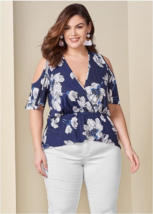 Cold-Shoulder Print Top Product Image