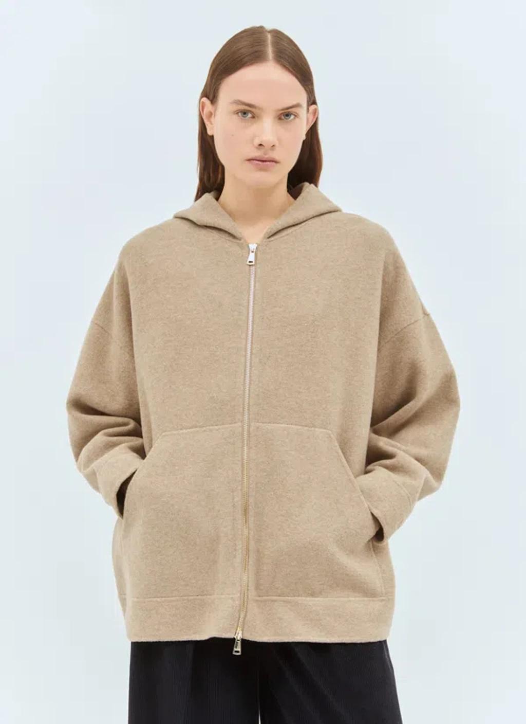 MAX MARA Oversized Wool-and-cashmere Sweatshirt In Beige Product Image