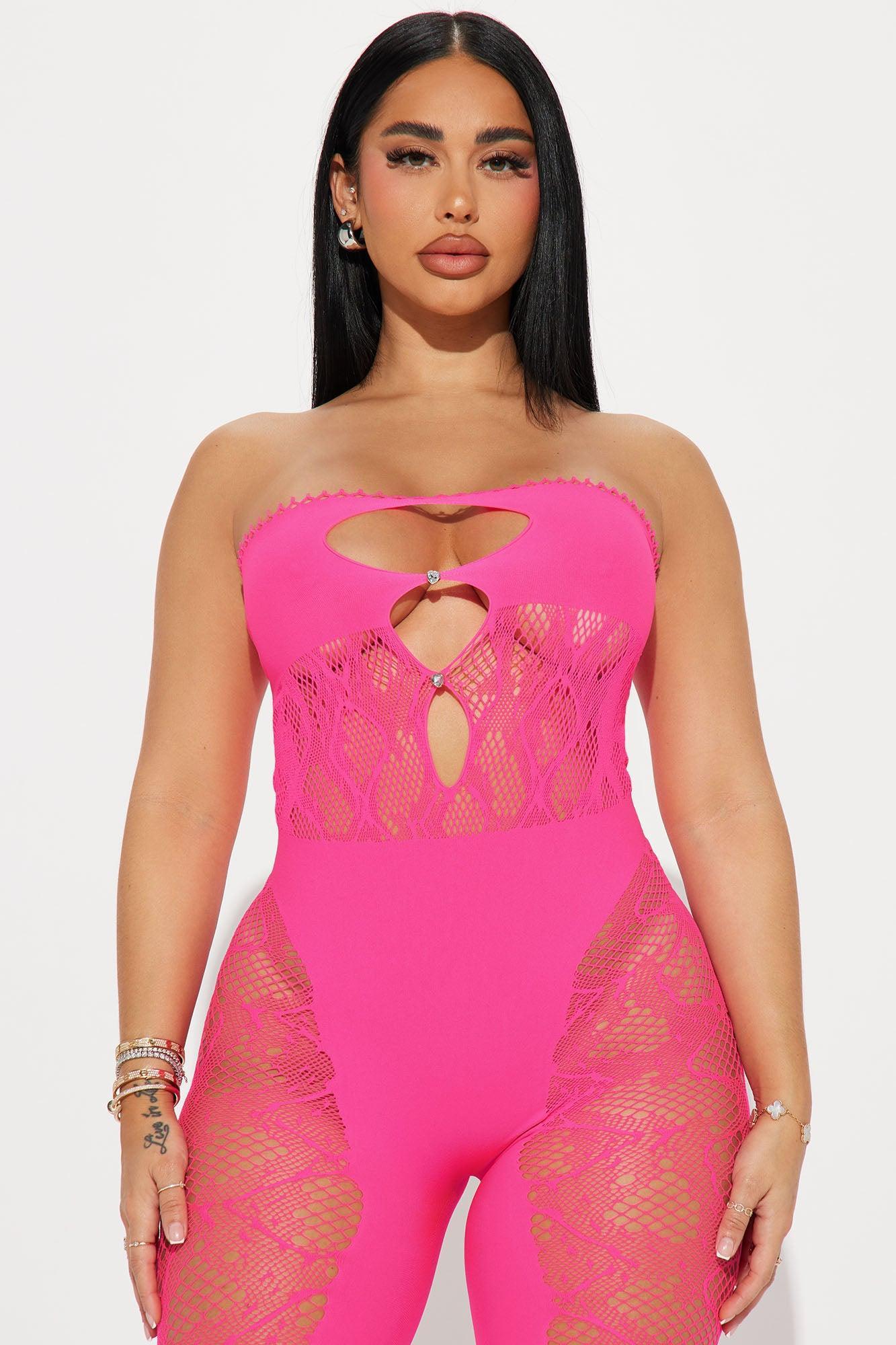 Little Bit Longer Seamless Jumpsuit - Hot Pink Product Image