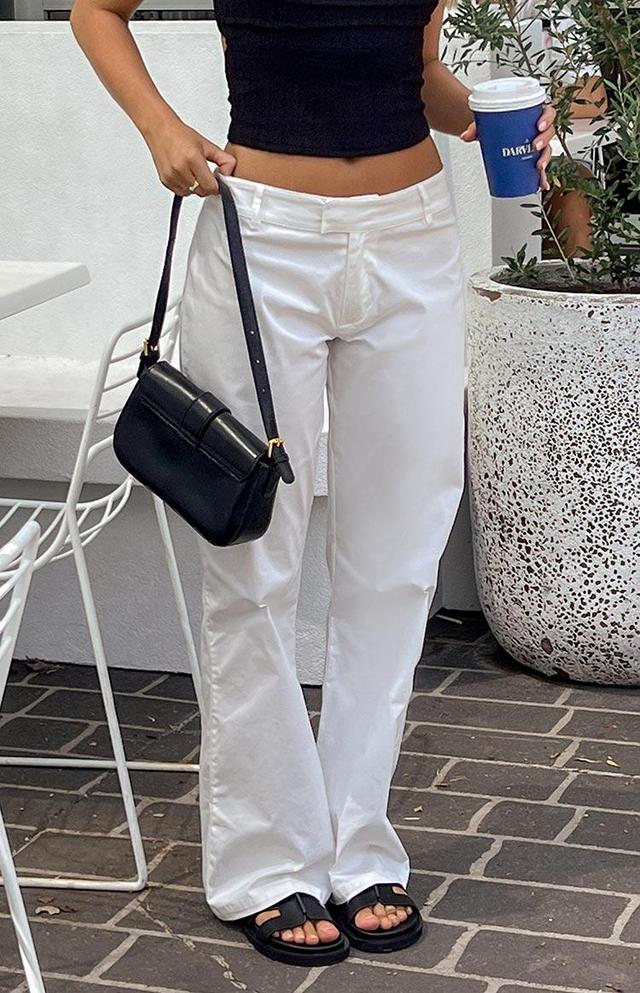 Cathryn White Mid Rise Pants Product Image