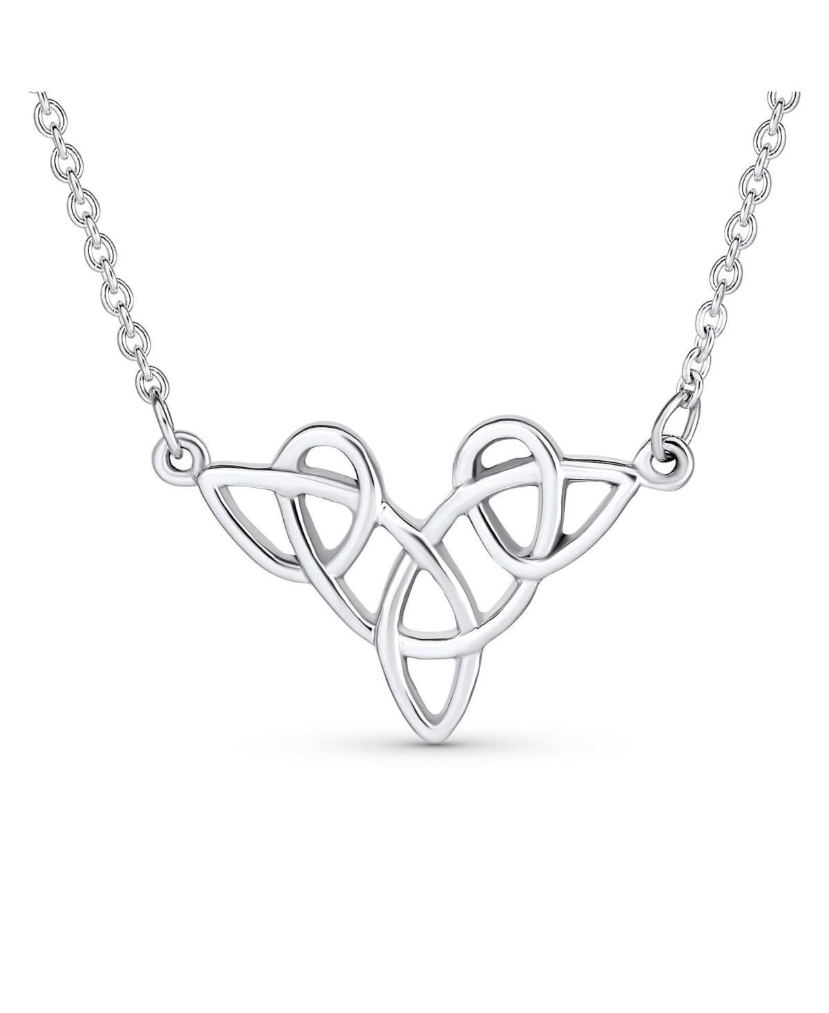 Bling Jewelry Good Luck Friendship Heart Trinity Irish Love Knot Triquetra Infinity Statement Celtic Necklace Collar Pendant For Women Sterling Product Image