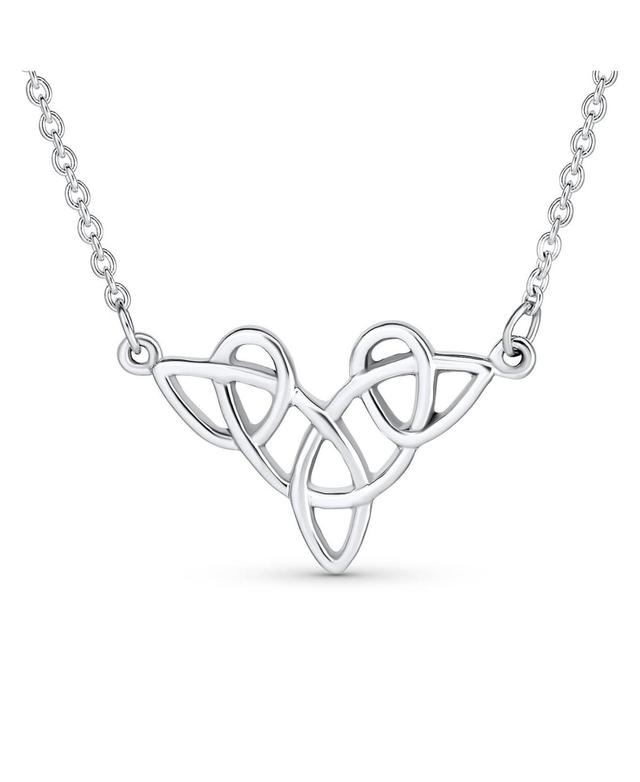 Bling Jewelry Good Luck Friendship Heart Trinity Irish Love Knot Triquetra Infinity Statement Celtic Necklace Collar Pendant For Women Sterling Product Image