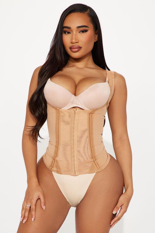 Curvy Body Waist Cinching Corset Shapewear Top - Nude Product Image