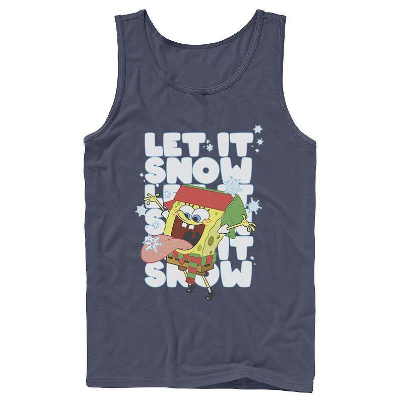 Mens Nickelodeon Spongebob Squarepants Let It Snow Let It Snow Let It Snow Graphic Tank Top Product Image