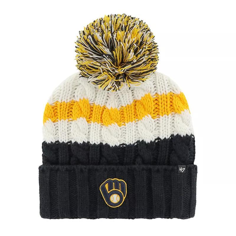 Womens 47 /Navy Milwaukee Brewers Ashfield Cuffed Knit Hat with Pom Product Image