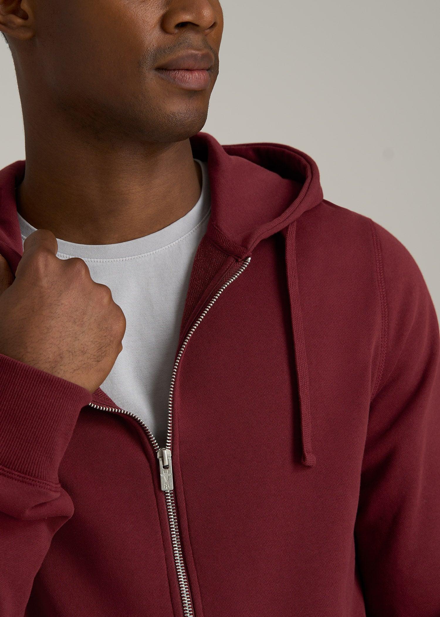 Wearever 2.0 French Terry Full-Zip Hoodie for Tall Men in Red Ochre Product Image