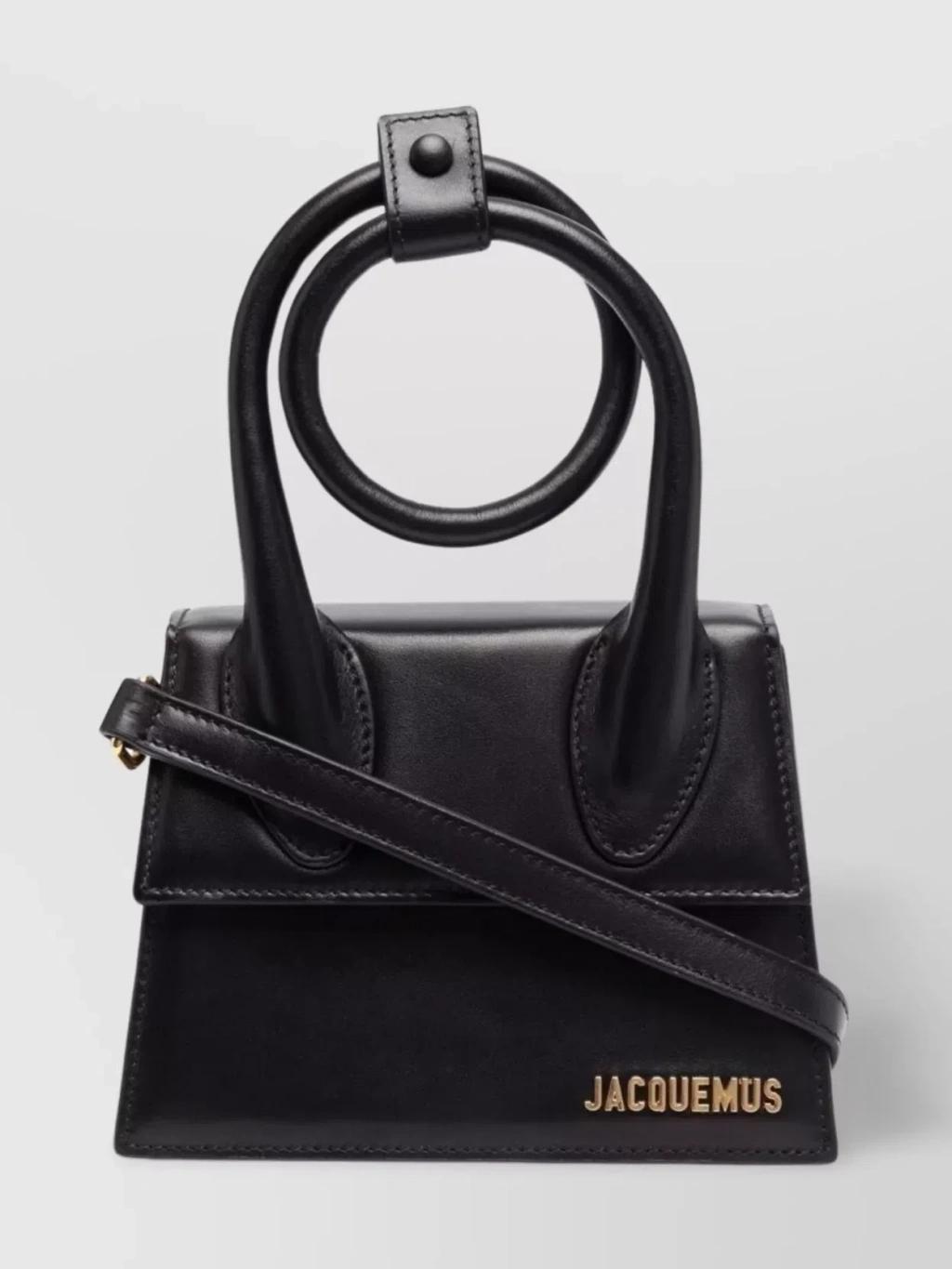 JACQUEMUS Le Chiquito Noeud Leather Bag In Black Product Image