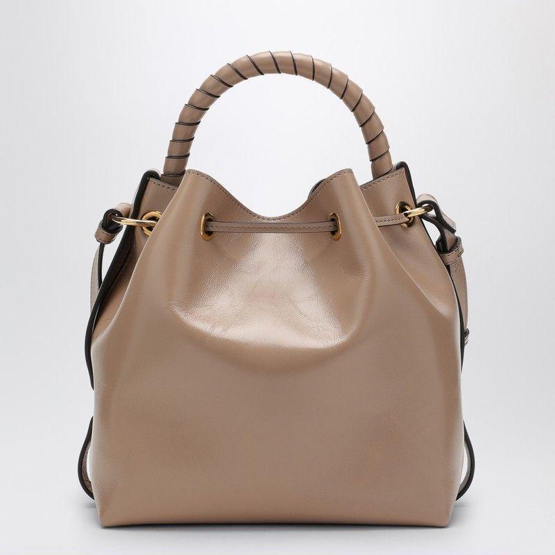 Marcie Bucket Bag In Deep Beige Leather Product Image