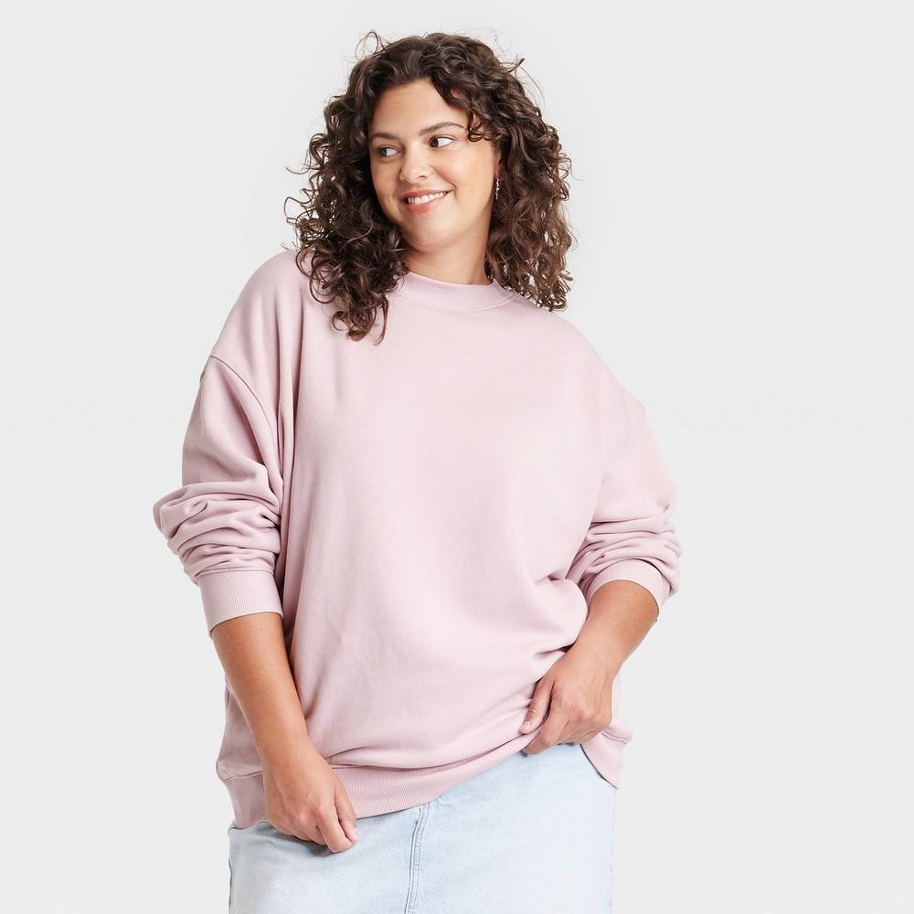 Womens Leisure Studio Oversized Pullover Sweatshirt - Universal Thread Mauve XXL Product Image