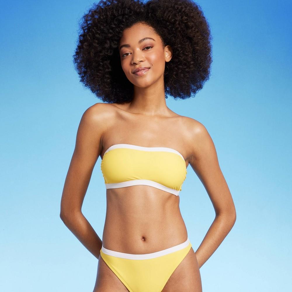 Womens Bandeau Bikini Top - Shade & Shore Yellow L Product Image