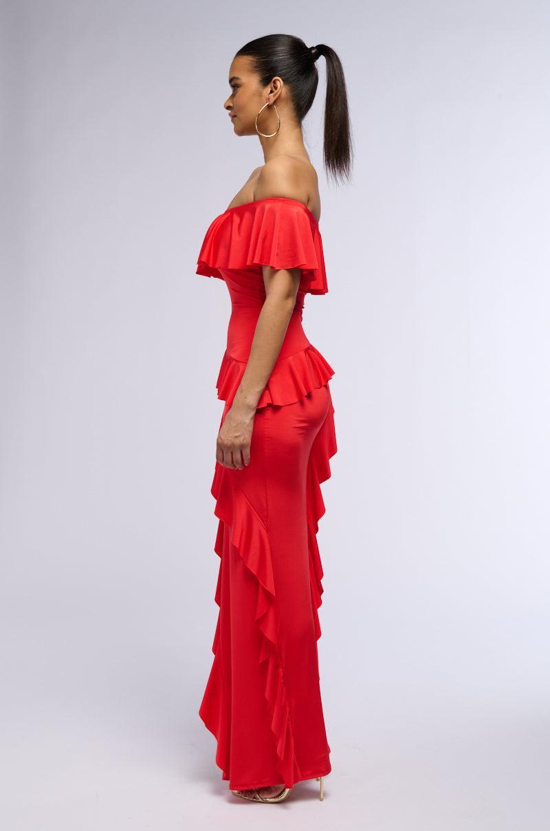 NOT THE EMOJI RUFFLE MAXI DRESS Product Image