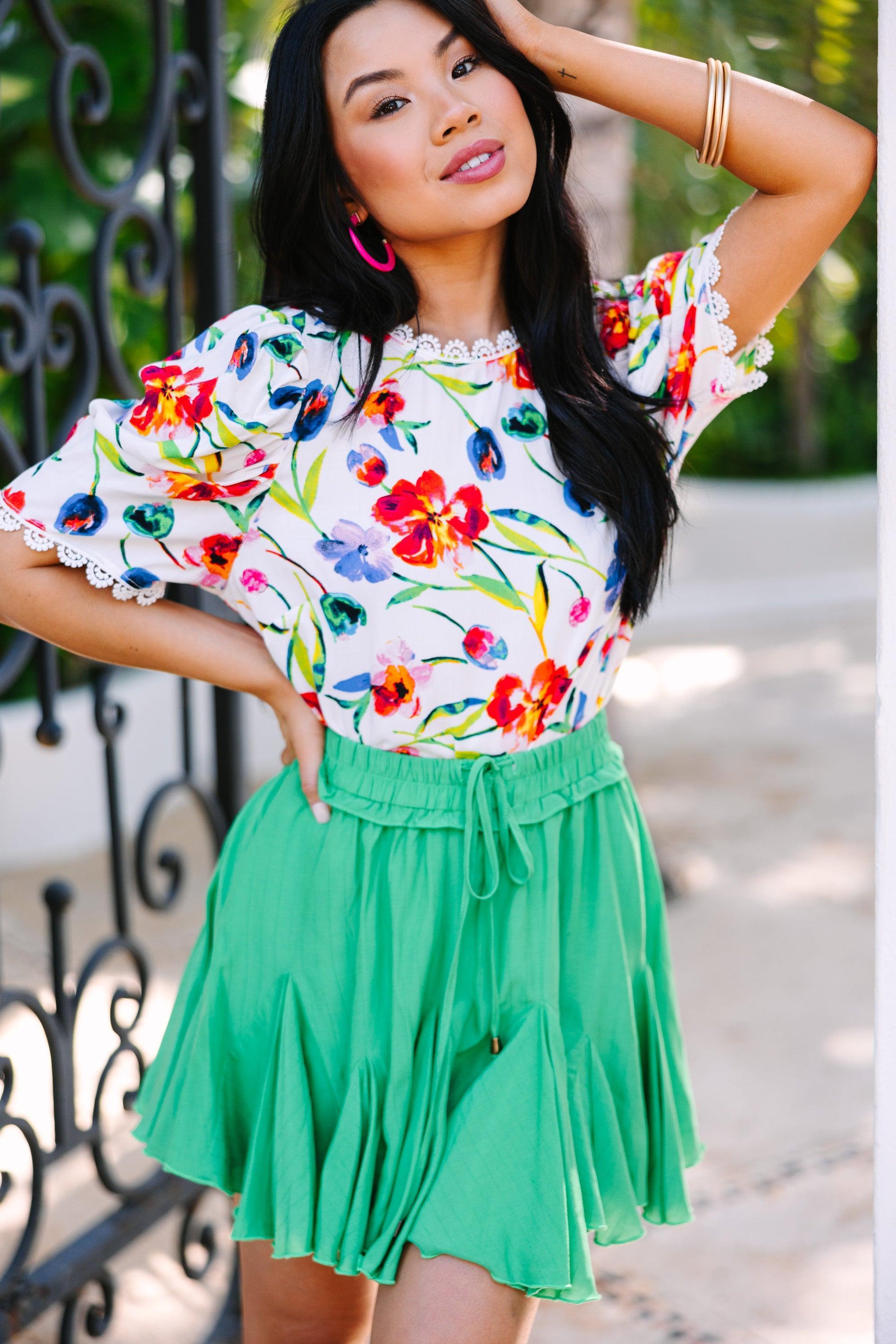 Been Through It All Ivory White Floral Blouse Female Product Image