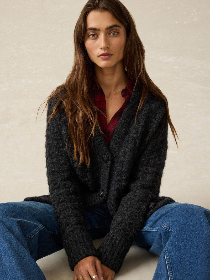 Frost Relaxed Cardigan - Charcoal Product Image