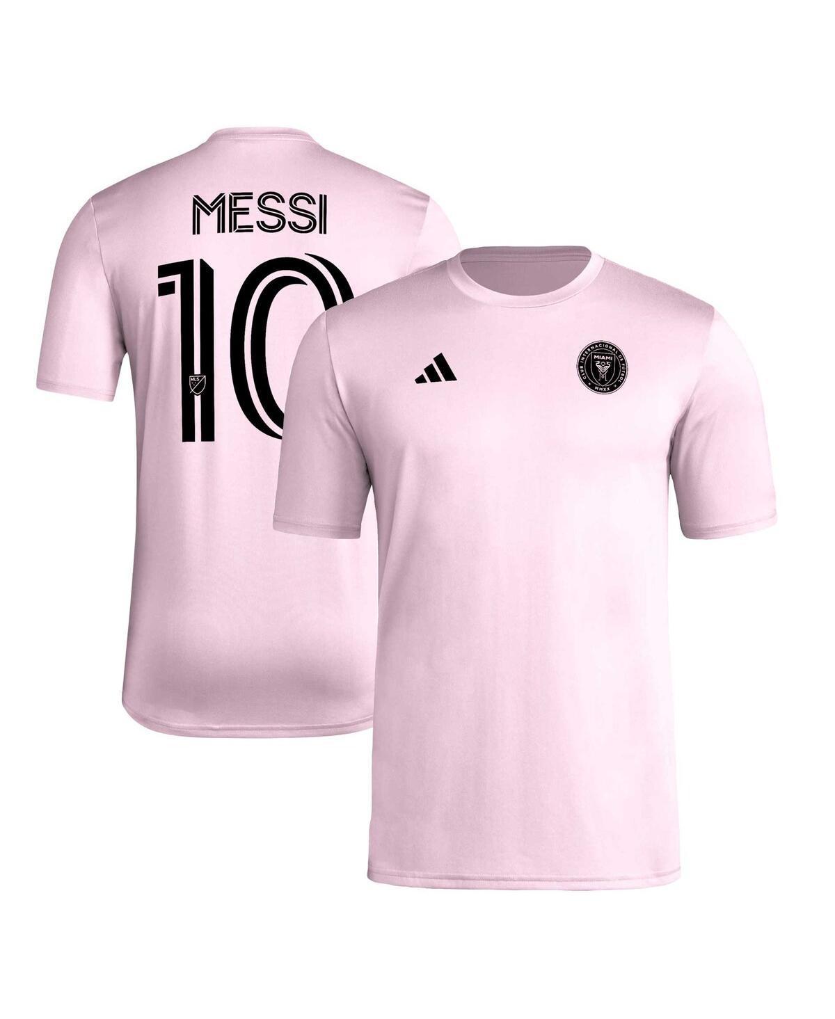 Mens adidas Lionel Messi Pink Inter Miami CF 2023/24 Pregame T-Shirt Product Image