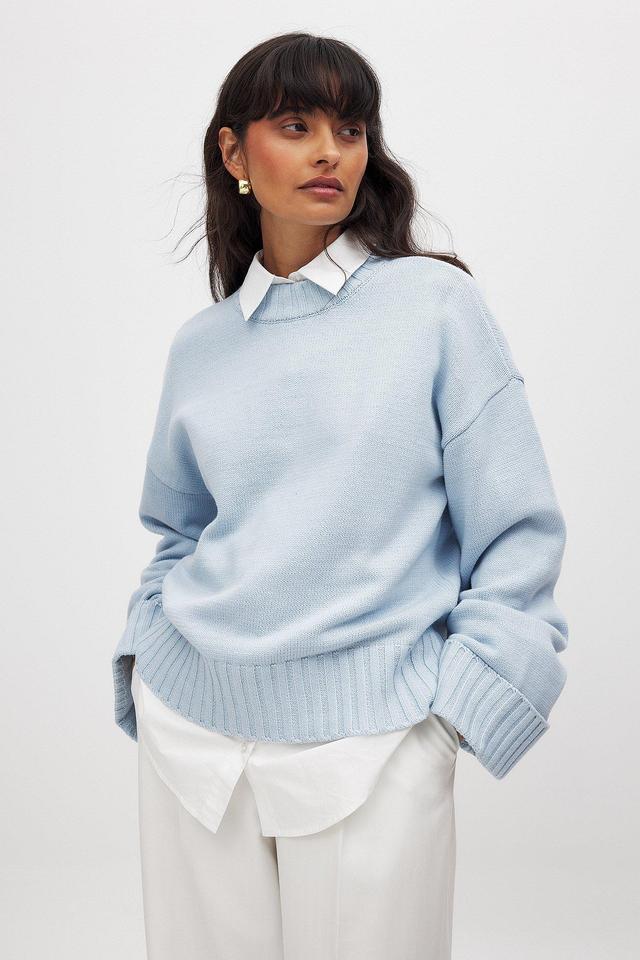 Folded Sleeve Knitted Sweater Product Image