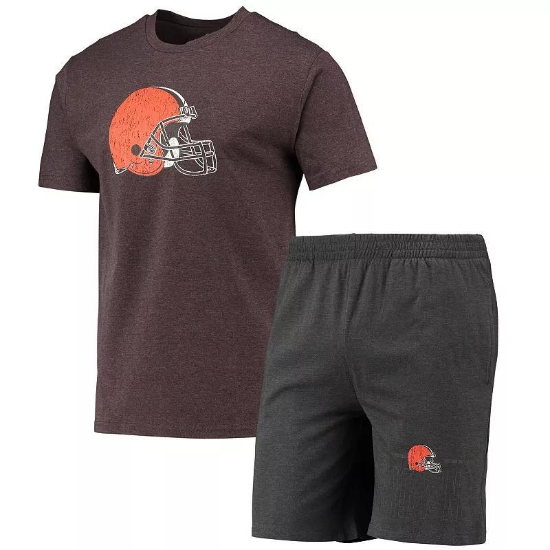 Mens Concepts Sport Brown/Charcoal Cleveland Browns Meter T-Shirt & Shorts Set Product Image