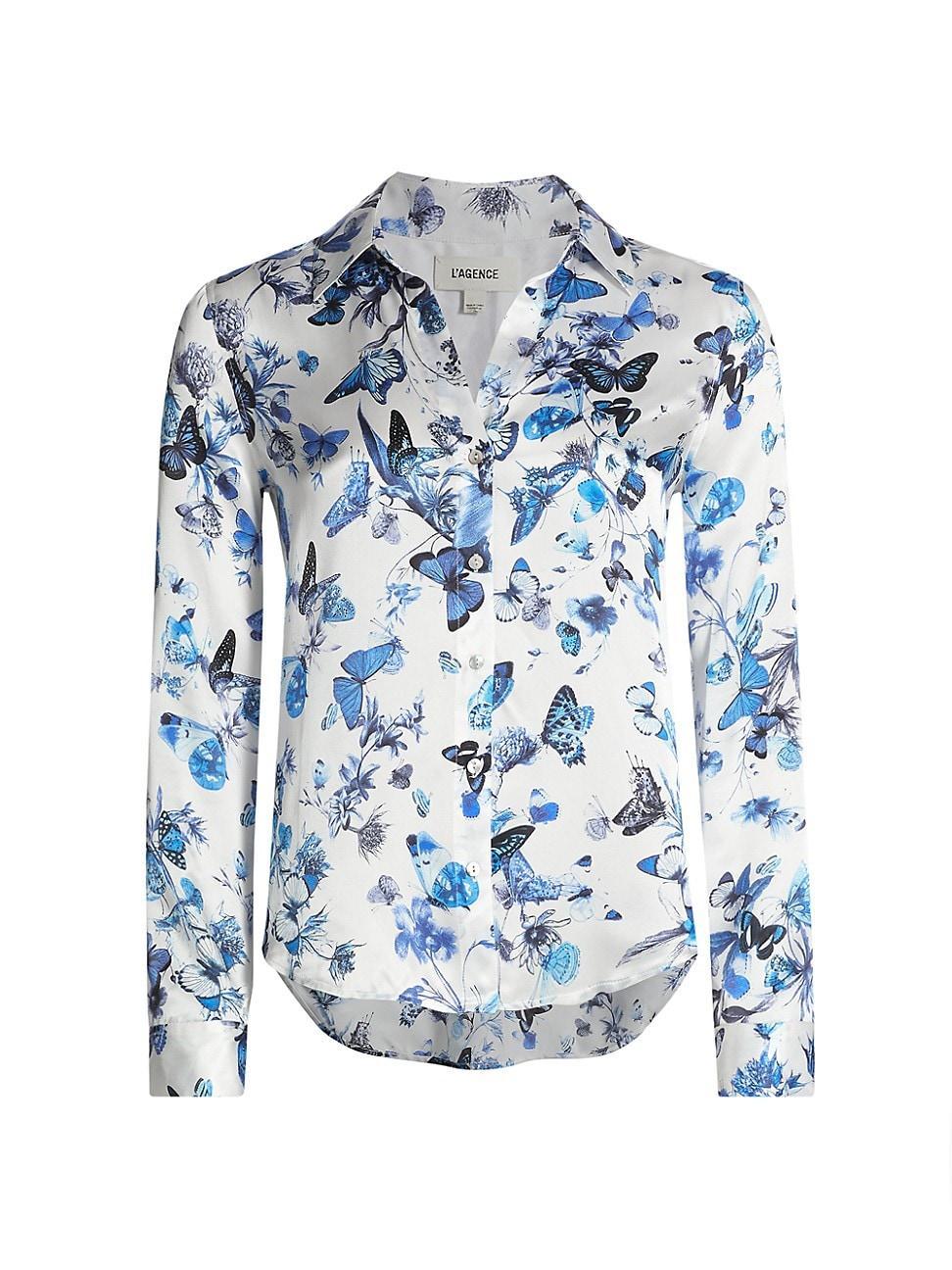 Womens Tyler Butterfly Silk Blouse Product Image