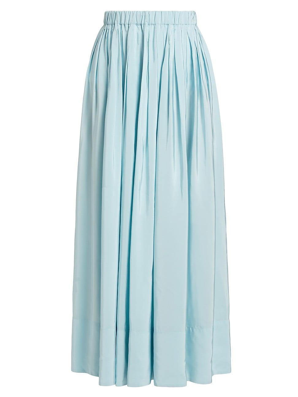 Womens Pleated Elasticized Maxi Skirt Product Image